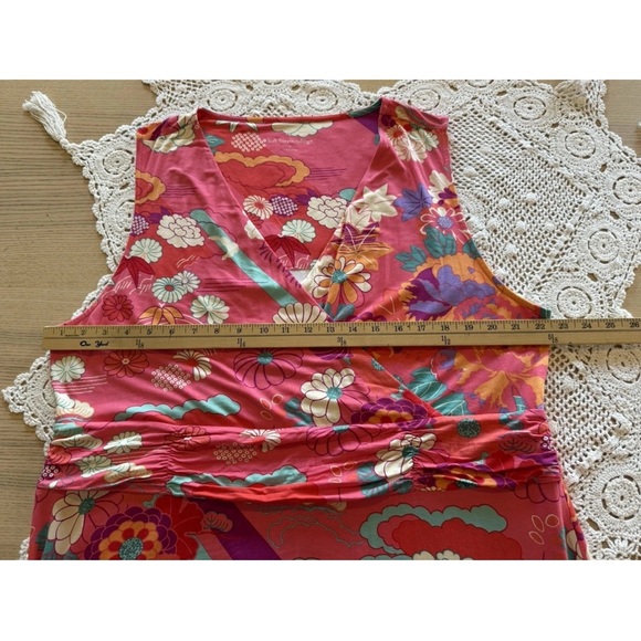 NWT Soft Surroundings Poise Dress Sun Kissed Coral Maxi Floral Plus Size 2X - Picture 12 of 15